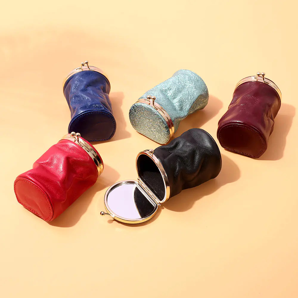 Retro Cute Genuine Leather Cosmetic Bag